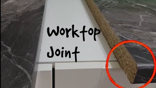 How To Joint Kitchen Worktop Corners diy [upl. by Bussy]