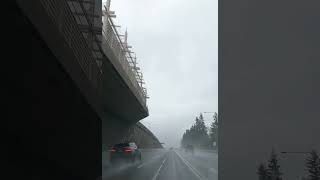 Toll lane 405 rain day drive Bellevue Washington State [upl. by Enylorac]