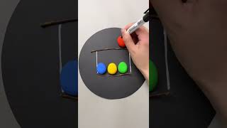 Simple Paper Folding  Create a Hot Air Balloon Painting in 20 Seconds  DIY  Parent Child [upl. by Nadler]