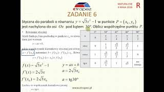 Zadanie 6 Matura z matematyki poziom rozszerzony Maj 2018 [upl. by Benco]