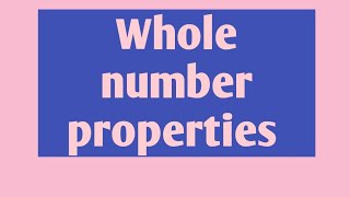 whole number properties [upl. by Othelia]