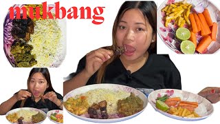 Pork chicken rice mukbang ll chicken 🍗 pork rice ll pork chicken llmukbang asmr video pork [upl. by Anetsirk]