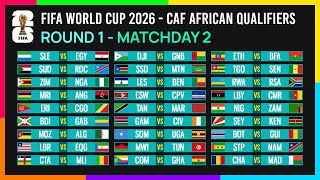 Round 1 Matchday 2 Schedule  FIFA World Cup 2026 CAF African Qualifiers [upl. by Rorie]