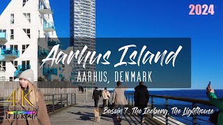 🇩🇰 🏙️Aarhus Island  Saturday Walk  Walking Street  Bassin 7  Iceberg  Lighthouse  4K Jan 2024 [upl. by Llarret]