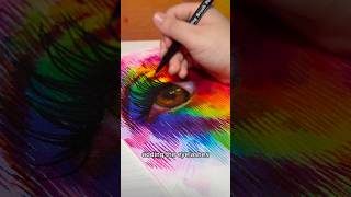 Using WATERCOLOR MARKERS to paint an eye 👁️🎨 Shorts SakuraColorProducts [upl. by Gaye]