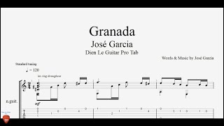 How to Play Granada by Jose Garcia on Guitar with Tabs [upl. by Neeneg]