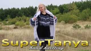 11092013 Black Fuzzy Icelandic Longhair Mohair Sweater and White Icelandic Cardigan by SuperTanya [upl. by Ariaz98]