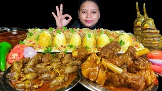 ASMR EATING EGG BIRYANI WITH SPICY MUTTON CURRY CHICKEN HEART BRINJAL FRY amp MUTTON GRAVY  MUKBANG [upl. by Rehpotsirk333]