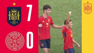 RESUMEN  España 70 Malta  Minitorneo de Clasificación Campeonato de Europa sub17  🔴 SEFUTBOL [upl. by Goraud]