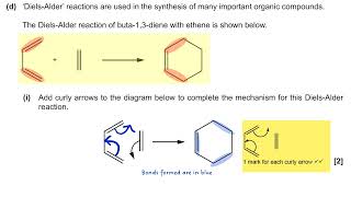 DielsAlder reaction  applied A level curly arrows mechanism question [upl. by Sexton]