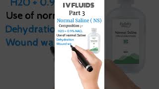 Normal Saline  NS of composition  Use of NS  Dose of NS  intravenous [upl. by Teiluj]