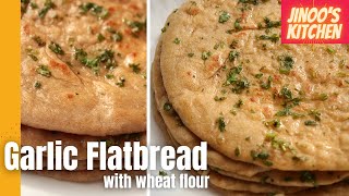 Garlic Flatbread recipe  Easy Flat bread with wheat flour [upl. by Aiseneg672]