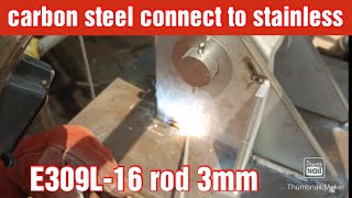 stick welding carbon steel connect to stainless shoe bracket [upl. by Donni]