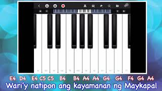 AKO AY PILIPINO Easy Piano with Notes [upl. by Edny]