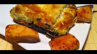 Die High Carb Lachs Spinat Lasagne  Fitnessrezepte [upl. by Leonore217]