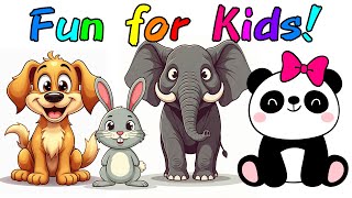 Lets Color 5 Super Cute Animals 🐱🐶🐰🐼🐘 [upl. by Cherin]