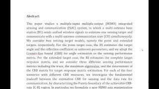 MIMO Integrated Sensing and Communication CRB Rate Tradeoff [upl. by Ynittirb]