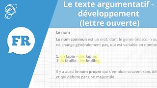 Allô prof  Texte argumentatif  développement lettre ouverte [upl. by Lawry]