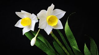 ABC TV  How To Make Daffodils Flower From Crepe Paper 2  Craft Tutorial [upl. by Aivitnahs]