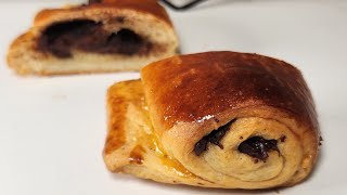 Its one of the Frenchs favorite sweet bites Chocolate croissant homemade recipe [upl. by Ahtibbat]