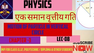 Uniform Circular motion Motion of Particle in vertical Circle  velocity ampTension at Max ampMin point [upl. by Wilser]