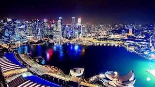 Singapore City Tour Video at Night [upl. by Burrill684]