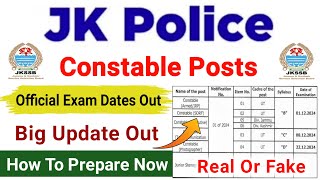 JKSSB Constable Exam Dates Out  JKP Constable Exam Dates 2024  Jkssb New Exam Calander 2024  JKP [upl. by Chemosh]