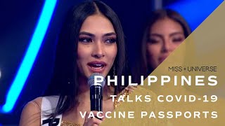 70th MISS UNIVERSE PHILIPPINES Beatrice Luigi Gomez Discusses Vaccine Passports  Miss Universe [upl. by Meibers]