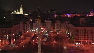 Anthem of Russia on Maidan in Kiev Reuters Live February 16 [upl. by Pega670]