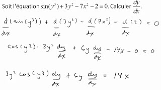 Dérivation implicite avec fonction composée [upl. by Narih]