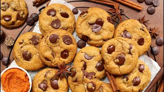 THE BEST CHEWY Pumpkin Chocolate Chip Cookies [upl. by Ydisahc]