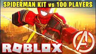 I Used The SPIDERMAN KIT Against 100 PLAYERS Roblox Bedwars [upl. by Ingham694]