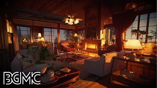 Relaxing Cozy Jazz  Smooth Piano amp Crackling Fire Sounds for Work Study Chill 🎶✨ [upl. by Eidob]