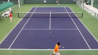 Kei Nishikori Practice 2014 BNP Paribas Open Indian Wells [upl. by Orban]