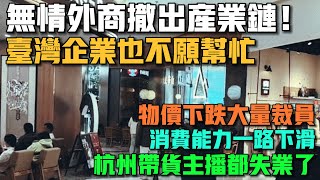 無情外商撤出產業鏈！台灣企業也不願幫忙！物價下跌大量裁員！消費能力一路下滑！杭州帶貨主播都失業了！ [upl. by Adieren]