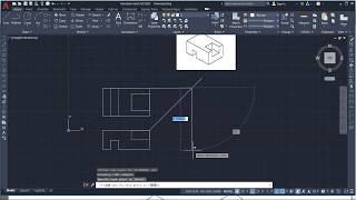 AutoCAD Orthographic Projection Example 1 Multi View Drawing [upl. by Eniamerej587]