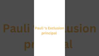 Pauli’s exclusion principlequantum [upl. by Nirroc614]