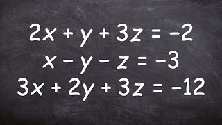 Solve a system of three variables [upl. by Ertnod]