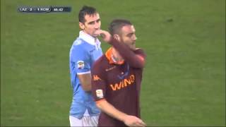 Lazio Roma 32  Daniele De Rossi Gets Sent Off For Punching Stefano Mauri  HD [upl. by Elamaj]