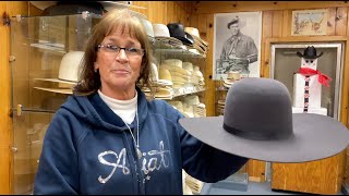 How to shape and cut a felt cowboy hat at the historic Emporium Western Store in Bakersfield Ca [upl. by Meedan]