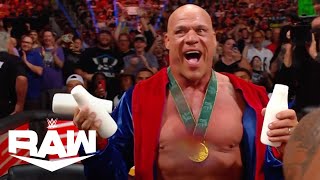 Kurt Angle Returns to Raw Drinks Milk w Street Profits  WWE Raw Highlights 82922  WWE on USA [upl. by Ylra381]