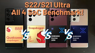 Exynos 2200 vs 2100 vs Snapdragon 8 Gen1 vs 888  All S21S22 Ultra Benchmark Comparison [upl. by Oicul144]