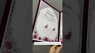 Nikkah booklet in maroon color customtrove wedding nikkahbooklet weddingbook [upl. by Odnomyar]