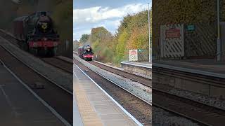 Jubilee class steam locomotive 45596 Bahamas at Bolton upon Dearne train station 221024 trains [upl. by Sirob]