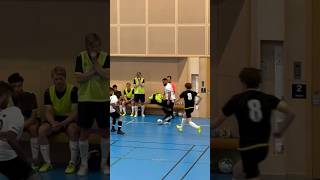 Incredible nutmeg 🙈🤣 futsal panna teamwork futsalplayer shorts [upl. by Naejarual]