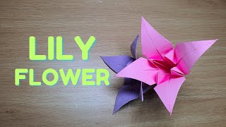 Origami Lily  Beautiful and Easy Paper Flower Tutorial [upl. by Recor]