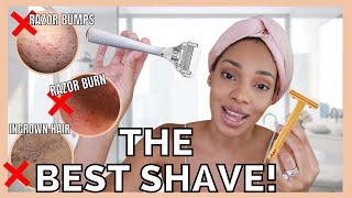 The BEST shaving routine  how prevent ingrown hairs strawberry legs razor bumps amp razor burn [upl. by Chamberlain]