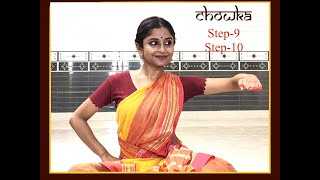 LESSON9  CHOWKA Step 9 and 10  Odissi Dance Basics  Tutorial  Tulika Tripathy  odissi [upl. by Noivax]