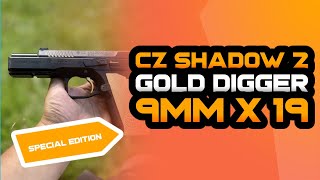 Shooting a limited edition CZ shadow 9 mm pistol 236 of 1300 Finally a good gold digger [upl. by Natsuj]