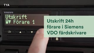 Siemens VDO färdskrivare  Utskrift 24 h förare [upl. by Shamus]